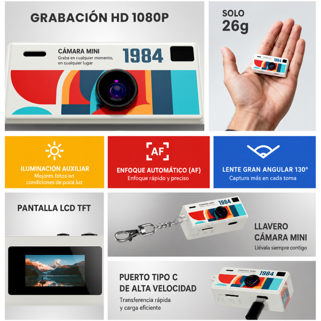 Mini Cámara Retro Portátil para Viajes y Recuerdos